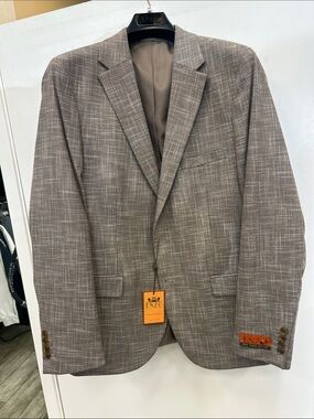 Enzo Tovare Men's Beige Caramel Textured Blazer NWT